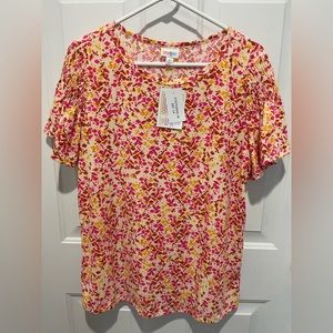 LulaRoe Stephanie smocked sleeve top. New with tags.